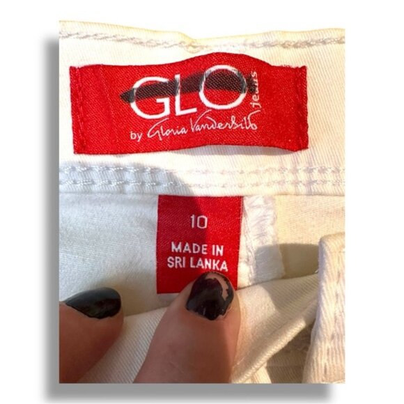 Women’s 10 GLO Gloria Vanderbilt White High Rise Ankle Crop Jeans - Picture 3 of 8